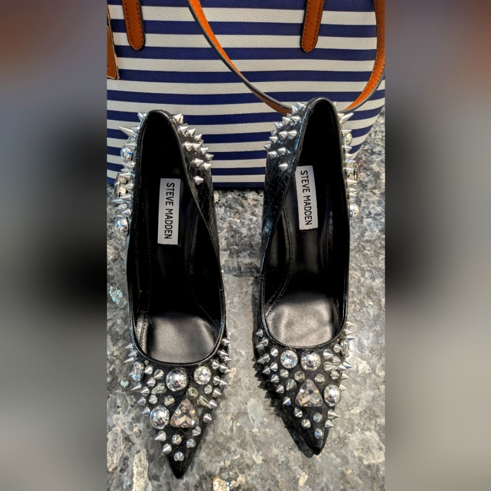 Steve Madden Black Studded Women's Shoes